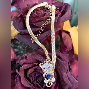 NWT inlaid teddy bear stainless steel inlaid teddy bear bracelet